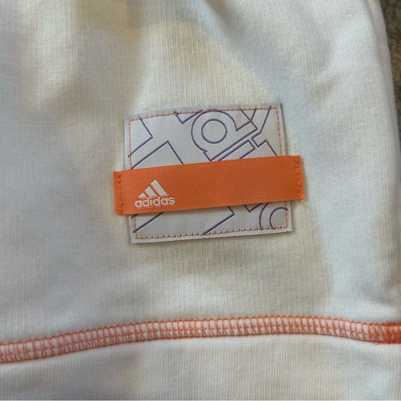 Adidas womens 2XL White crewneck sweatshirt BRAND NEW NWOT white pink purple - Picture 2 of 7